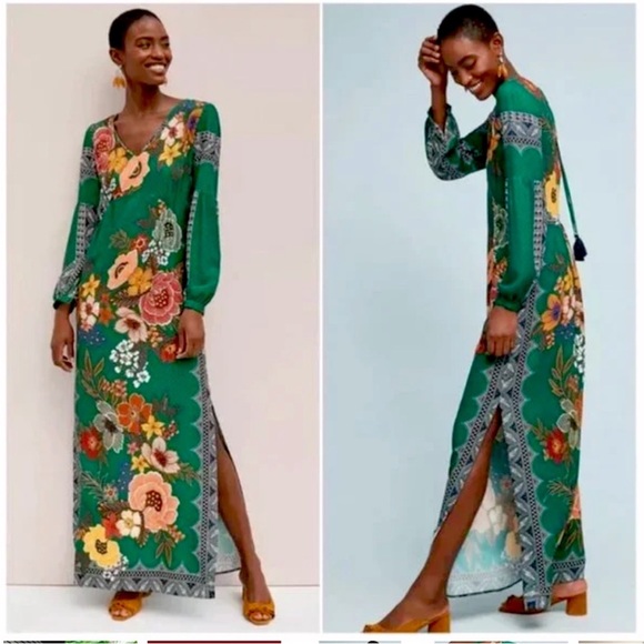 FARM Rio Green Floral Maxi Dress - Picture 3 of 7